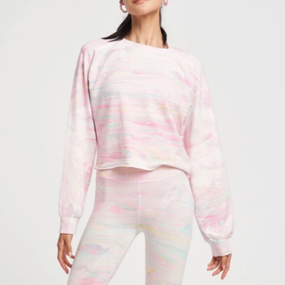 Devala Rainbow Marble Cropped Pullover - image 2